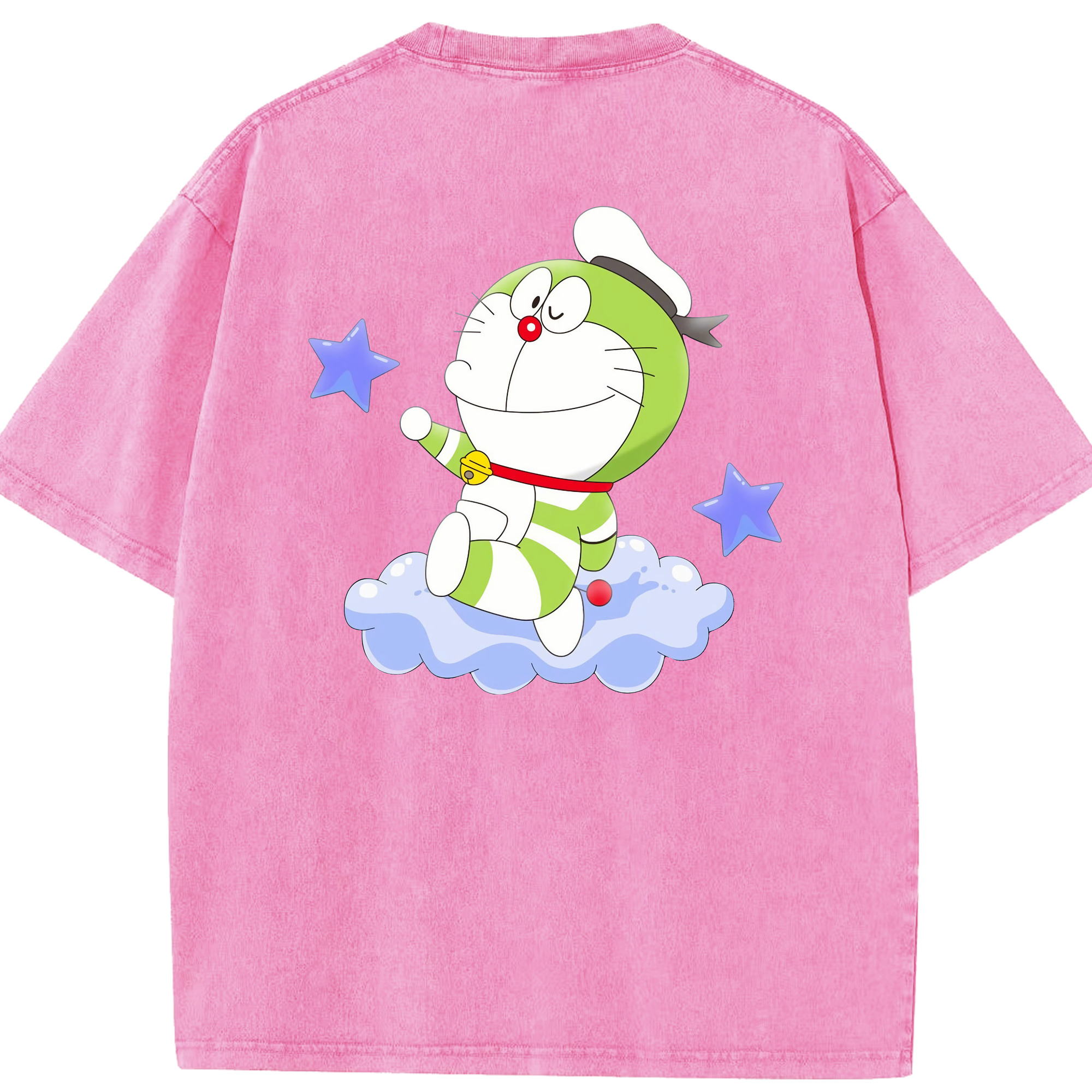 （画像用） ドラえもん Doraemon 綿100% ヴィンテージ風 半袖Tシャツ（背面プリント）